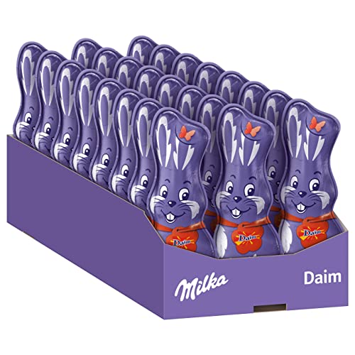 Milka Schmunzelhase Daim  Osterschokolade mit Mandel-Karamell, 24 x 45g