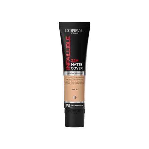 l'oral paris wasserfeste mattierende foundation 32h mit niacinamiden nr. 175 30 ml