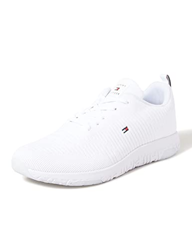 tommy hilfiger sneaker heren runner weiß 44 eu corporate knit rib