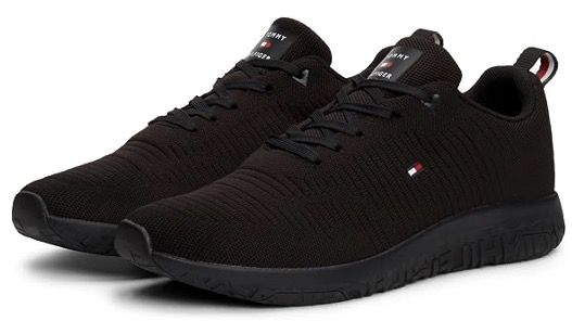 Produktbild: tommy hilfiger sneaker corporate knit rib runner schwarz, ab 55,79