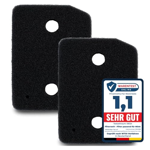 2er set filter für miele t1 9164761 trockner, schwammfilter, 207 x 157 x 30mm