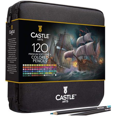 castle art supplies buntstifte set 120 stifte etui 48,49 statt 65