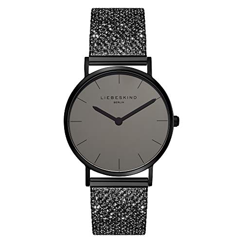 analog quartz uhr liebskind berlin damen schwarz edelstahl armband lt-0218-mq