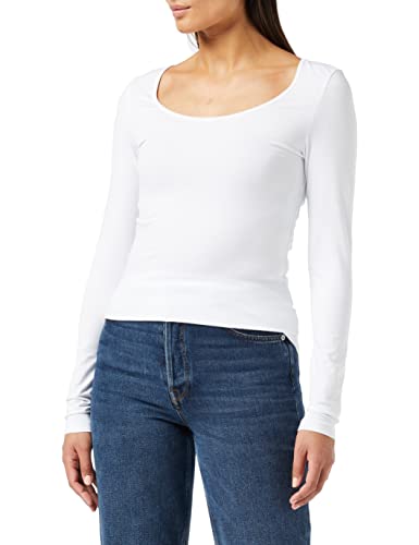 vero moda damen langarmshirt vmmaxi my ls weich unisex weiß, größe s