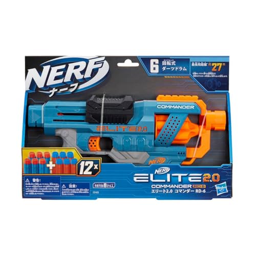 nerf blaster hasbro e9485eu4 elite 2 commander rd-6, 12 darts, taktische rail