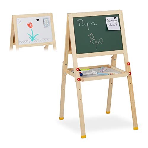 relaxdays magnetische standtafel kinder höhenverstellbar 77x39x44,5 cm weiß