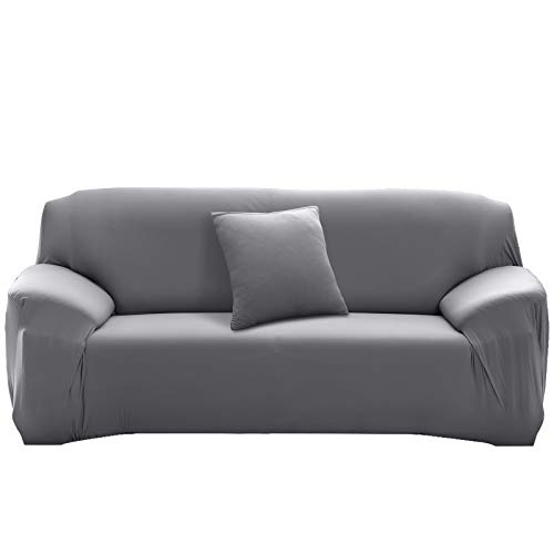 halovie sofaüberwürfe stretch universal schutzhülle grau für 2 Plätze 145-185 cm