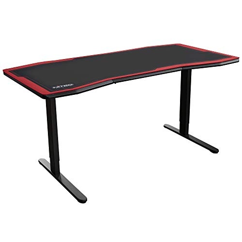 nitro concepts d16m gaming tisch, computertisch 160x80 cm, carbon rot