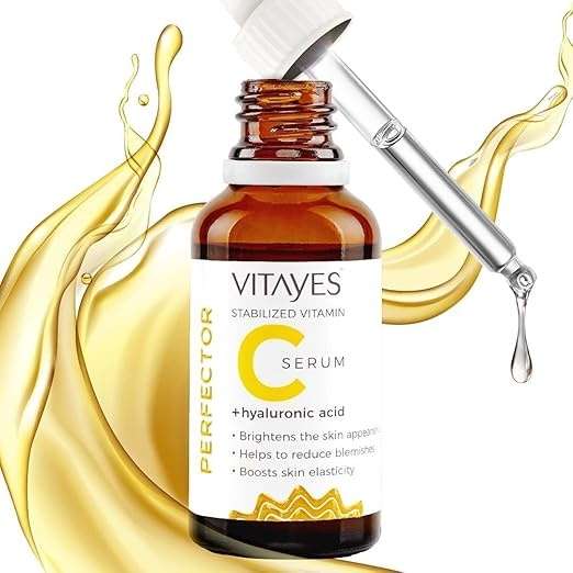 vitayes vitamin c serum hochdosiert mit hyaluronsäure 30ml vegan anti-faltenpflege