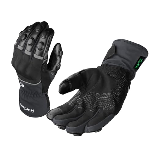 2KP Motorradhandschuhe winter, winddicht, wasserdicht, warm, mit hartem knöchelschutz, touchscreen