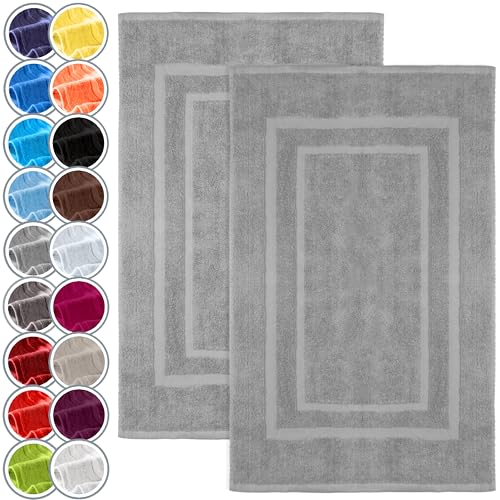 Produktbild: badvorleger 2er pack naturemark 100% baumwolle 50 x 80 cm silber grau