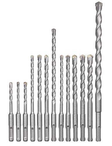 kwb 12-teiliges SDS-Plus Hammer-Bohrer-Set für Stein und Beton im Koffer