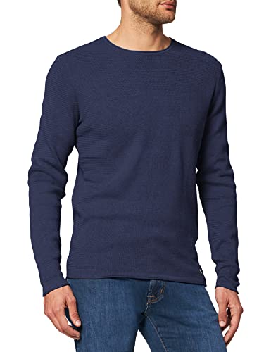 TOM TAILOR Denim Herren Strickpullover Crewneck 13684 - Sky Captain Blue S