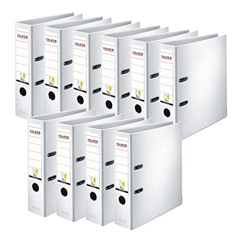 original falken kunststoff-ordner 10er pack DIN A4 8 cm breit weiß vegan
