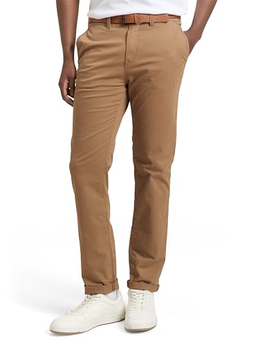 TOM TAILOR Denim Herren Chino Hose Slim Fit mit Gürtel