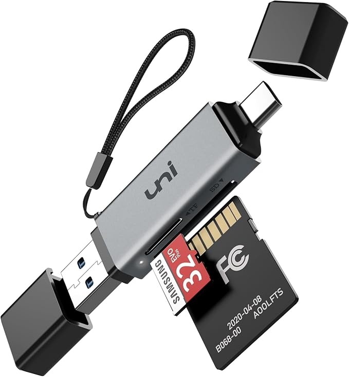 Produktbild: SD/MicroSD Kartenleser USB 3.0, 2-in-1 Type-C & Type-A, UHS-I bis 104 MB/s