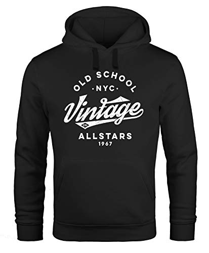 neverless hoodie herren vintage college style kapuzenpullover schwarz m