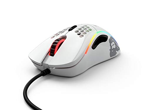 gaming maus glorius model d kabelgebunden, pixart 3360, rgb, 68 g, ergonomisch, weiß