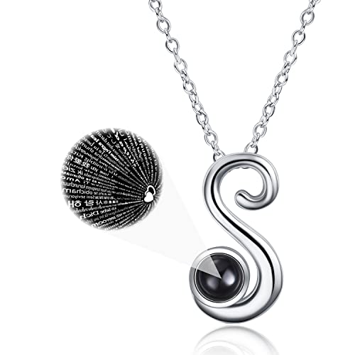Produktbild: winnicaca buchstabe kette a-z damen halskette sterling silber 925 ich liebe dich geschenk für frauen