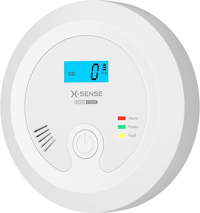 X-Sense CO03B CO Melder mit austauschbarer Batterie und LCD Display