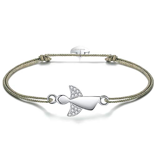 F.ZENI armband damen 925 sterling silber schutzengel geflochten einstellbar 24cm