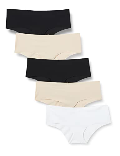 hipsternunterwäsche damen iris & lily mikrofaser 5er-pack sand schwarz weiß 38