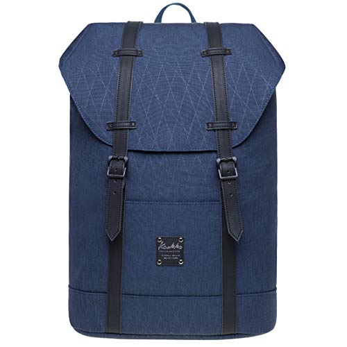 kaukko rucksack mit laptopfach 15 zoll 22l blau für schule uni, taille unique