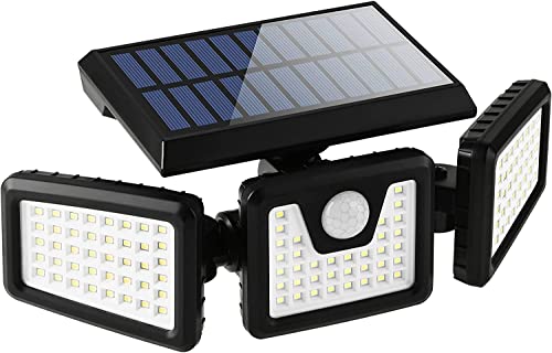 solarlampe flowood 118led mit bewegungsmelder, ip65, drehbare gartenleuchte