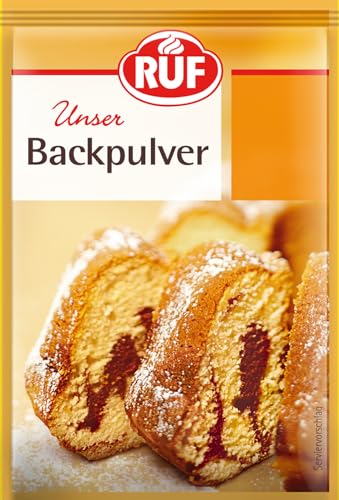 RUF Backpulver glutenfrei, vegan zum Backen von Kuchen, Brötchen, Waffeln, 6x15g