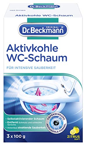 dr. beckmann aktivkohle wc-schaum, selbstaktivierender schaum 3x 100 g