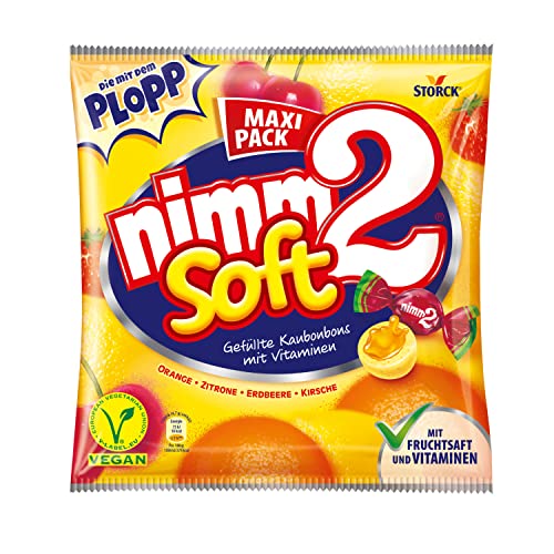 nimm2 soft 345g fruchtige gefüllte kaubonbons mit fruchtsaft und vitaminen
