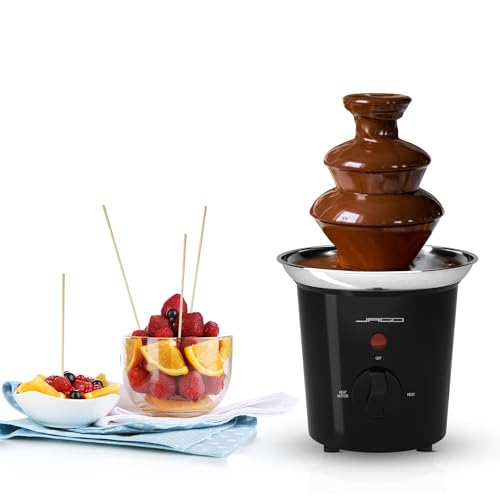 Produktbild: jago schokoladenbrunnen 60W 3 etagen edelstahl 400g kapazität rot schwarz