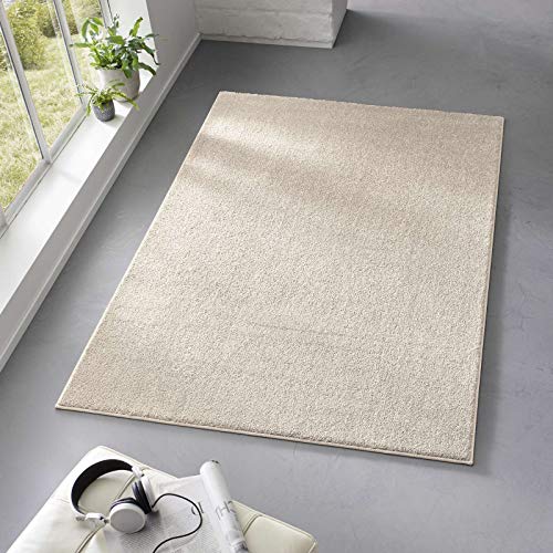 taracarpet teppich kurzflor creme weiss 280x380 cm für wohnzimmer kinderzimmer schlafzimmer küche