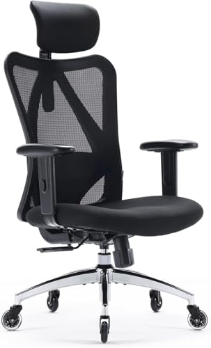 sihoo ergonomischer bürostuhl, drehstuhl mit verstellbarem lenden- und kopfstütze, höhenverstellbar, bis 150 kg