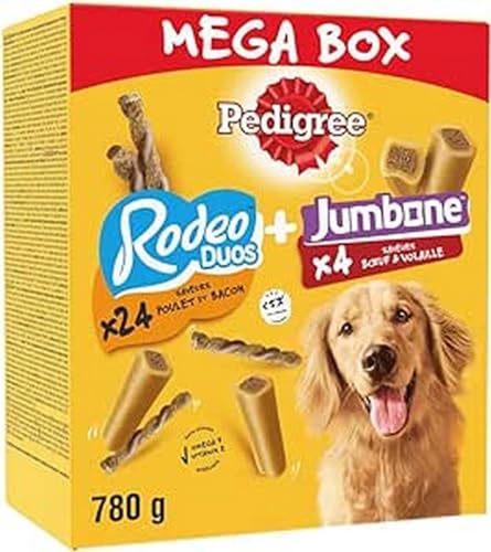 pedigree hundesnacks mixpack hühner-bacon duos und riesenknochen 780g