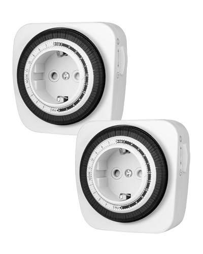 mechanische zeitschaltuhr steckdose dewenswils analog 96 segmente 2er set