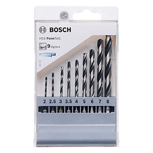 bosch professional 9-tlg sechskantbohrer-set für metall 2-8 mm mit "-schaft