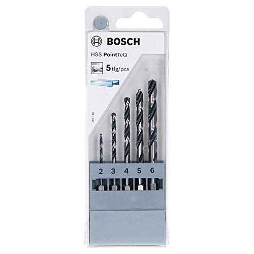 bosch professional sechskantbohrer-set 5-tlg. pointteq für metall 2-6 mm
