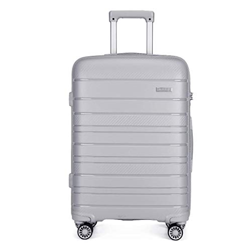 Produktbild: kono kabinentrolley handgepäck koffer 55x40x20 leicht hartschale mit 4 rollen grau