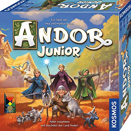 andor junior brettspiel, strategisches familienspiel, bgg: 7.3