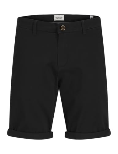 JACK & JONES Herren Chino Shorts Regular Fit Schwarz Größe L