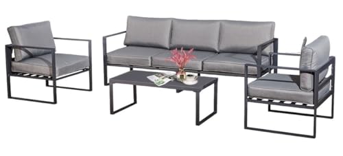jet-line gartenmöbel set kreta ii grau, XXL gartenlounge, aluminium sitzgruppe