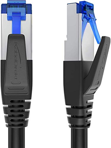Cat 7 Netzwerkkabel 15m  kabeldirekt 10 Gigabit LAN und Ethernet Kabel schwarz oder weiß