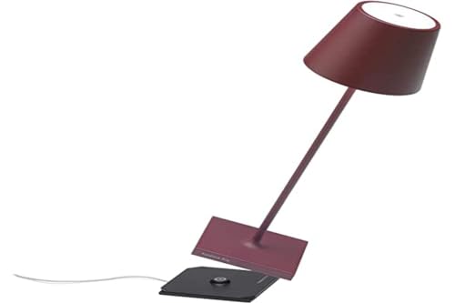 zafferano poldina pro lampe kabellose tischlampe dimmbar außenbereich 38 cm bordeaux