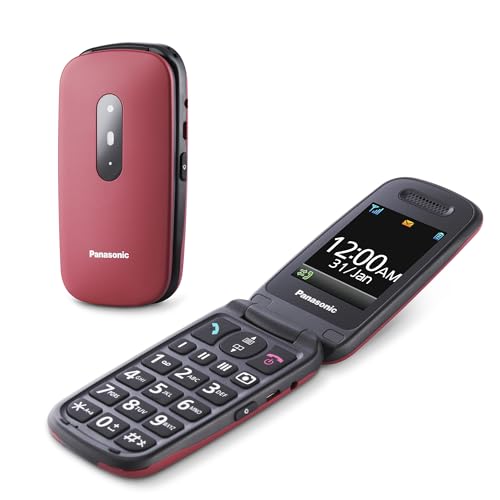 Panasonic KX-TU446EXR 2G Klapphandy für Senioren, 2,4'' Farbdisplay, SOS-Taste