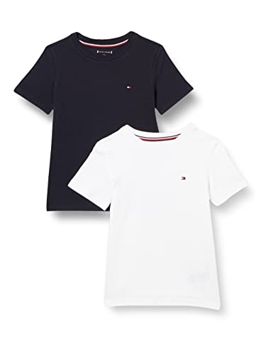 tommy hilfiger kinder unisex t-shirts 2er pack für jungen und mädchen