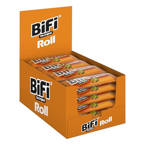 BiFi Roll Salami Snack 24er Pack 45g  Wurstsnack für unterwegs, Büro, Sport