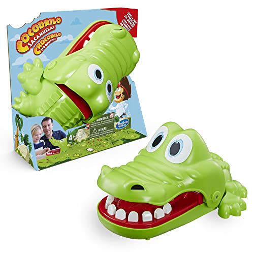 hasbro kroko doc spiel, geschicklichkeitsspiel, spanische verpackung, amazon prime