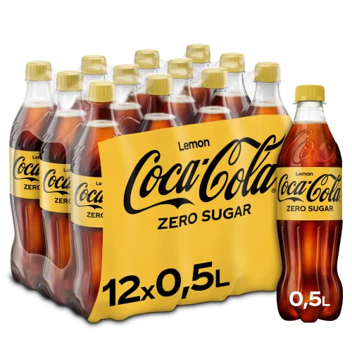 coca-cola zero lemon 12 x 500 ml - zuckerfreies erfrischungsgetränk mit zitronen-geschmack