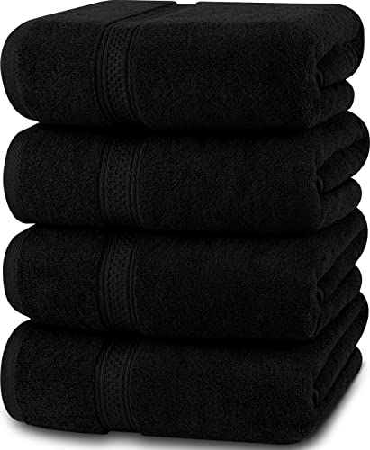 Utopia towels 4er-Pack badetücher 100% baumwolle 69x137 cm saugfähig schwarz